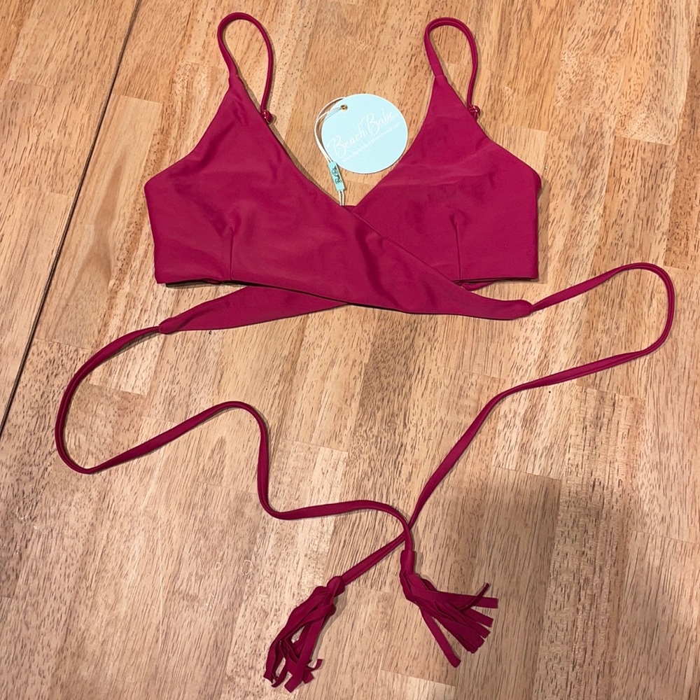 Beach Babe 'Camilla' bikini top in Sangria